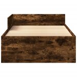 vidaXL Cadre de lit sans matelas chêne fumé 90x200cm bois d'ingénierie