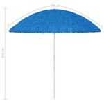 vidaXL Parasol de plage Hawaii Bleu 300 cm