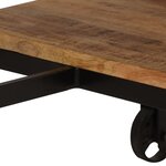 vidaXL Bureau avec tabouret pliant Bois de manguier massif 115x50x76cm