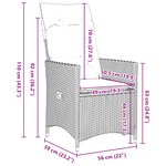 Set de salle à manger de jardin vidaXL 7 pièces avec coussins en rotin poly gris