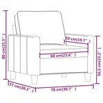 vidaXL Fauteuil Gris clair 60 cm Tissu