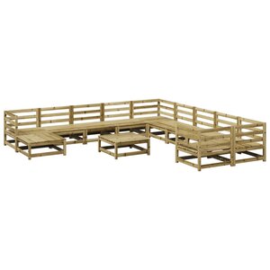 vidaXL Salon de jardin 12 Pièces bois de pin imprégné