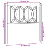 vidaXL Tête de lit métal noir 80 cm