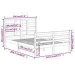 vidaXL Cadre de lit Blanc Bois massif 140x200 cm