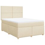 vidaXL Sommier à lattes de lit avec matelas Crème 160x200 cm Tissu