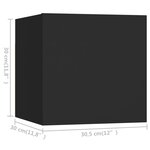 vidaXL Ensemble de meuble TV 8 Pièces Noir Bois d'ingénierie