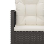 vidaXL Banc de jardin avec coussins Noir 105 cm Résine tressée
