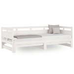 vidaXL Lit coulissant blanc bois de pin massif 2x(90x200) cm