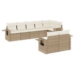 vidaXL Salon de jardin avec coussins 8 Pièces beige résine tressée