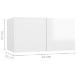 vidaXL Meuble TV suspendu Blanc brillant 60x30x30 cm