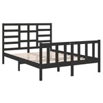 vidaXL Cadre de lit Noir Bois massif 140x190 cm