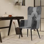 vidaXL Chaise à oreilles Gris Cuir véritable