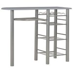 vidaXL Ensemble de bar avec étagères 3 Pièces Bois et acier Gris