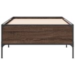 vidaXL Cadre de lit chêne marron 90x190 cm bois d'ingénierie et métal