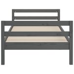 vidaXL Cadre de lit Gris 90x200 cm Bois de pin massif