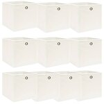 vidaXL Boîtes de rangement 10 Pièces Blanc 32x32x32 cm Tissu
