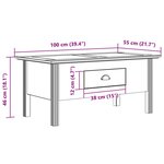 vidaXL Table basse BODO blanc 100x55x46 cm bois de pin massif