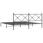 vidaXL Cadre de lit métal avec tête de lit noir 200x200 cm