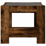 vidaXL Table basse avec LED chêne fumé 53x53x45 cm bois d'ingénierie