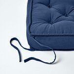 Galette de chaise coussin rehausseur en coton Bleu marine  40 x 40 x 10 cm - HOMESCAPES