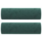vidaXL Canapé 2 places avec oreillers vert foncé 140 cm velours