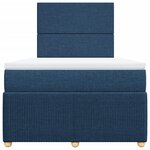 vidaXL Sommier à lattes de lit avec matelas Bleu 120x200 cm Tissu