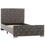 vidaXL Cadre de lit Gris Velours 90x200 cm