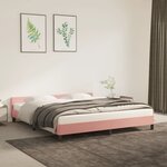 vidaXL Cadre de lit avec tête de lit Rose 180x200 cm Velours