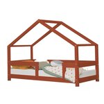 Lit cabane enfant LUCKY 70 x 160 rouge brique