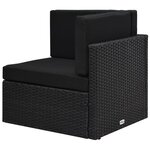 vidaXL Salon de jardin 9 Pièces Résine tressée Noir