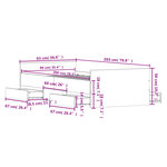vidaXL Cadre de lit tête de lit et pied de lit chêne fumé 90x200 cm
