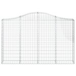 vidaXL Paniers à gabions arqués 5 Pièces 200x30x120/140 cm Fer galvanisé