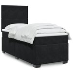 vidaXL Sommier à lattes de lit avec matelas Noir 90x200 cm Velours