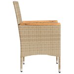 vidaXL Chaises de jardin avec coussins lot de 2 beige résine tressée