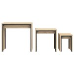 vidaXL Tables basses gigognes 3 Pièces chêne sonoma bois d'ingénierie