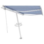 vidaXL Auvent automatique sur pied 350x250 cm Bleu/Blanc