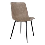 2 chaises de salle à manger en microfibre marron clair avec pieds noirs