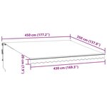 vidaXL Auvent rétractable automatique marron 450x350 cm