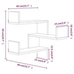 vidaXL Étagère d'angle murale Chêne fumé 40x40x50 cm Bois d'ingénierie