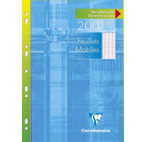 Feuillets mobiles 90g 21x29 7 200p Séyès Grands Carreaux CLAIREFONTAINE