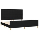 vidaXL Cadre de lit avec tête de lit Noir 180 x 200 cm Tissu