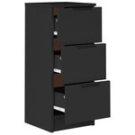 vidaXL Buffets 2 Pièces noir 30x30x70 cm bois d'ingénierie