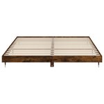 vidaXL Cadre de lit chêne fumé 160x200 cm bois d'ingénierie