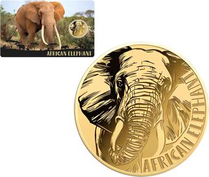 Pièce de monnaie en Or 3000 Francs g 0.031 (1/1000 oz) Millésime Gold Gift AFRICAN ELEPHANT 1/1000