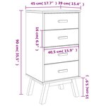 vidaXL Table de chevet OLDEN blanc et marron bois de pin solide