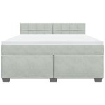 vidaXL Sommier à lattes de lit et matelas Gris clair 180x200cm Velours