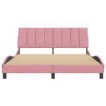 vidaXL Cadre de lit avec tête de lit Rose 160x200 cm Velours
