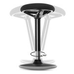 Tabouret dynamique tabouret assis debout siège de travail rotatif à 360° ergonomique hauteur réglable 50-70 cm sans assemblage noir 12_0001460