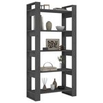 vidaXL Bibliothèque/Séparateur de pièce Gris 80x35x160 cm Bois massif