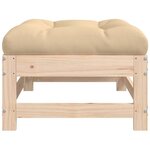 vidaXL Repose-pied de jardin avec coussin bois de pin massif
